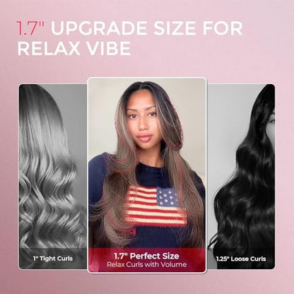 TYMO STYLUX 2.0 Thermal Brush Curling Iron - 1.7" Blowout Volumizer with Flexi-Fit for Hair Straightening & Curling, Dual Voltage, Gold Avelisse