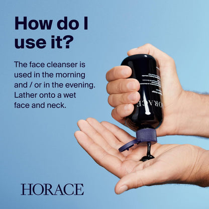 HORACE Face Cleanser for Men - Purifying Gel, Excess Sebum Control, Unscented, 200 ml Avelisse