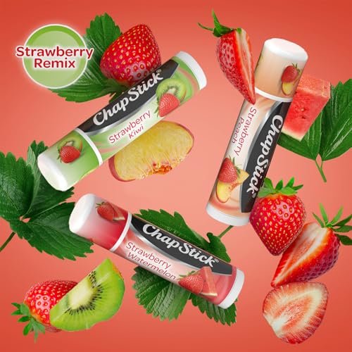 ChapStick Strawberry Lip Balm 5-Pack – Remix 3-Pack + Original 2-Pack, Sweet & Fruity Moisturizers for Dry Lips, 0.15 Oz Each - görsel 10