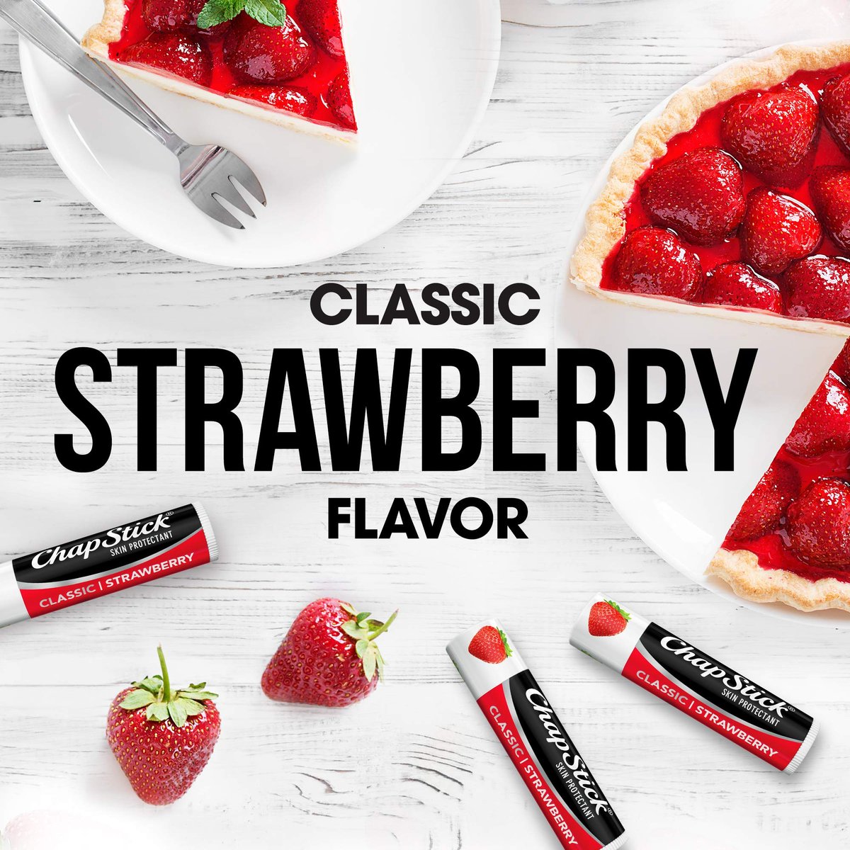 ChapStick Strawberry Lip Balm 5-Pack – Remix 3-Pack + Original 2-Pack, Sweet & Fruity Moisturizers for Dry Lips, 0.15 Oz Each - görsel 5
