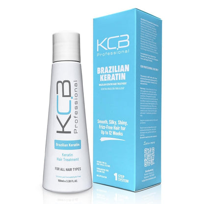 KCB Professional Brazilian Keratin 1 Step Keratin Treatment Kit - Formaldehyde Free, Frizz Control & Straightening for All Hair Types (3.38 Fl Oz) Avelisse
