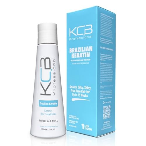 KCB Professional Brazilian Keratin 1 Step Keratin Treatment Kit - Formaldehyde Free, Frizz Control & Straightening for All Hair Types (3.38 Fl Oz) Avelisse