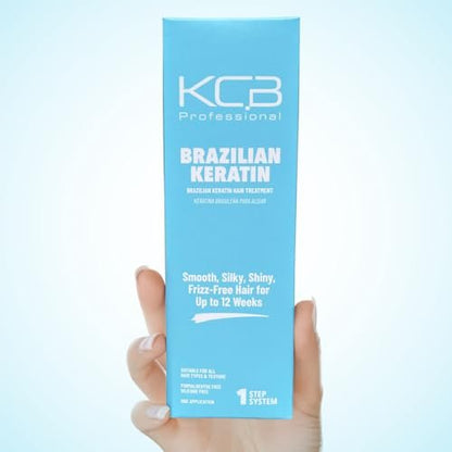 KCB Professional Brazilian Keratin 1 Step Keratin Treatment Kit - Formaldehyde Free, Frizz Control & Straightening for All Hair Types (3.38 Fl Oz) Avelisse