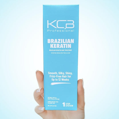 KCB Professional Brazilian Keratin 1 Step Keratin Treatment Kit - Formaldehyde Free, Frizz Control & Straightening for All Hair Types (3.38 Fl Oz) Avelisse