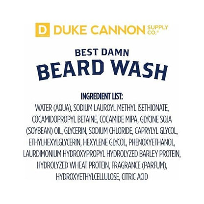 Duke Cannon Beard Wash for Men – Hydrating Beard Shampoo & Facial Hair Cleanser – Gently Cleans, Softens & Conditions Beard – 6 fl oz