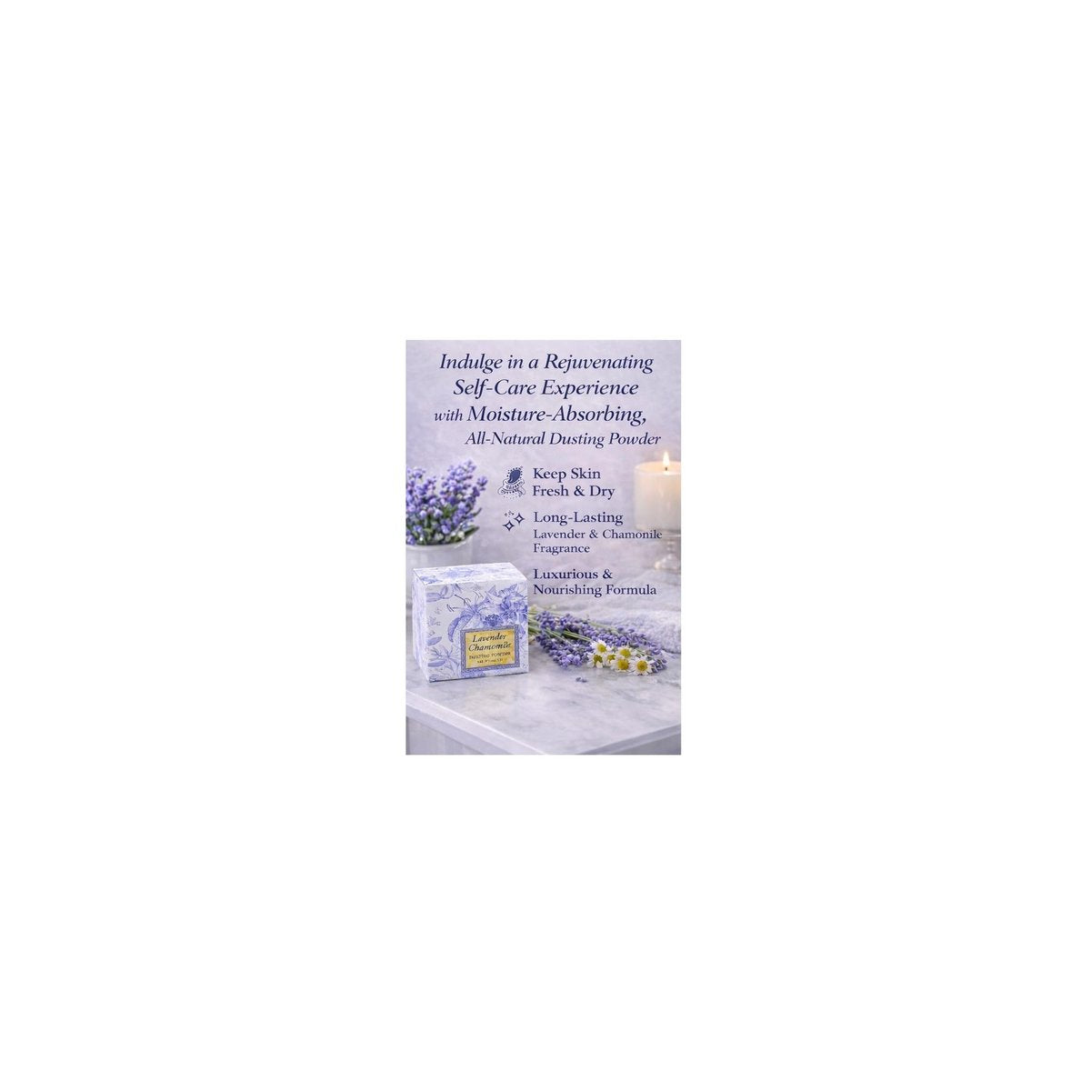 Greenwich Bay Dusting Powder – 4oz Lavender Chamomile Body Powder with Puff for Women – After Shower Powder with Natural Fragrance, Aloe, Shea Butter, Jojoba Avelisse