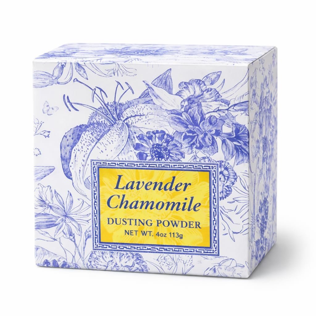 Greenwich Bay Dusting Powder – 4oz Lavender Chamomile Body Powder with Puff for Women – After Shower Powder with Natural Fragrance, Aloe, Shea Butter, Jojoba Avelisse
