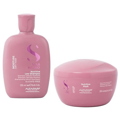 ALFAPARF MILANO Semi di Lino Moisturizing Shampoo and Hair Mask for Dry Hair - Hydrates, Nourishes, Softens - Color Safe - Adds Shine and Softness on Dry Damaged Hair - Sulfate Free Avelisse