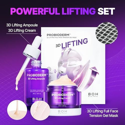 BIOHEAL BOH Probioderm™ 3D Lifting Ampoule 1.01 fl oz (30 ml) | Advanced Elasticity Serum for Sculpted, Firm Skin | Powerful 3D Lifting Formula with Probiotics & Peptides