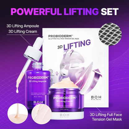 BIOHEAL BOH Probioderm™ 3D Lifting Ampoule 1.01 fl oz (30 ml) | Advanced Elasticity Serum for Sculpted, Firm Skin | Powerful 3D Lifting Formula with Probiotics & Peptides