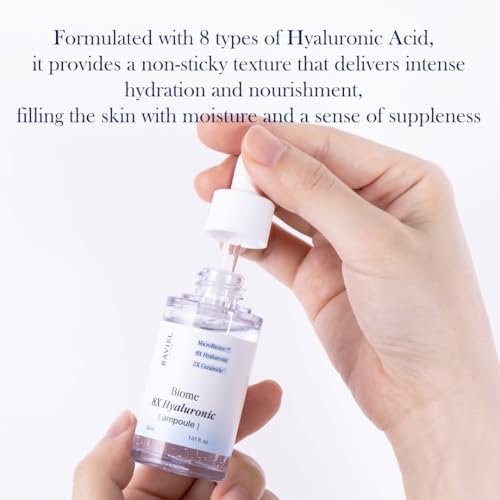 RAVIEL Biome 8X Hyaluronic Ampoule – Intensive Hydration & Pore Care Serum with 5X Ceramide for Dehydrated, Sensitive Skin, Korean Skincare, 30ml - görsel 8