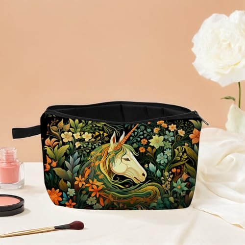 MoCaliduccious Enchanting Unicorn Print Makeup Bag - Large Travel Cosmetic Pouch for Women, Dreamy Gift for Her - görsel 8