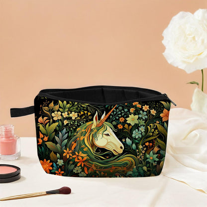 MoCaliduccious Enchanting Unicorn Print Makeup Bag - Large Travel Cosmetic Pouch for Women, Dreamy Gift for Her