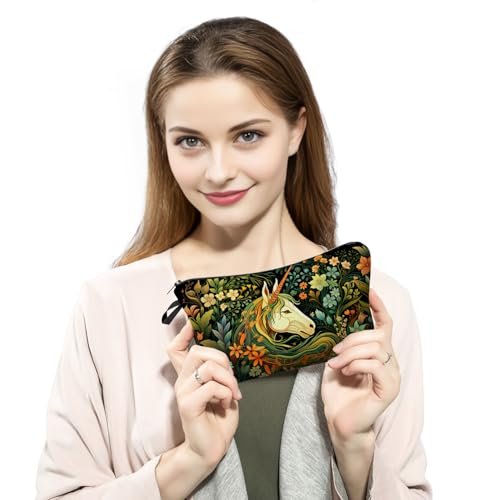 MoCaliduccious Enchanting Unicorn Print Makeup Bag - Large Travel Cosmetic Pouch for Women, Dreamy Gift for Her - görsel 6