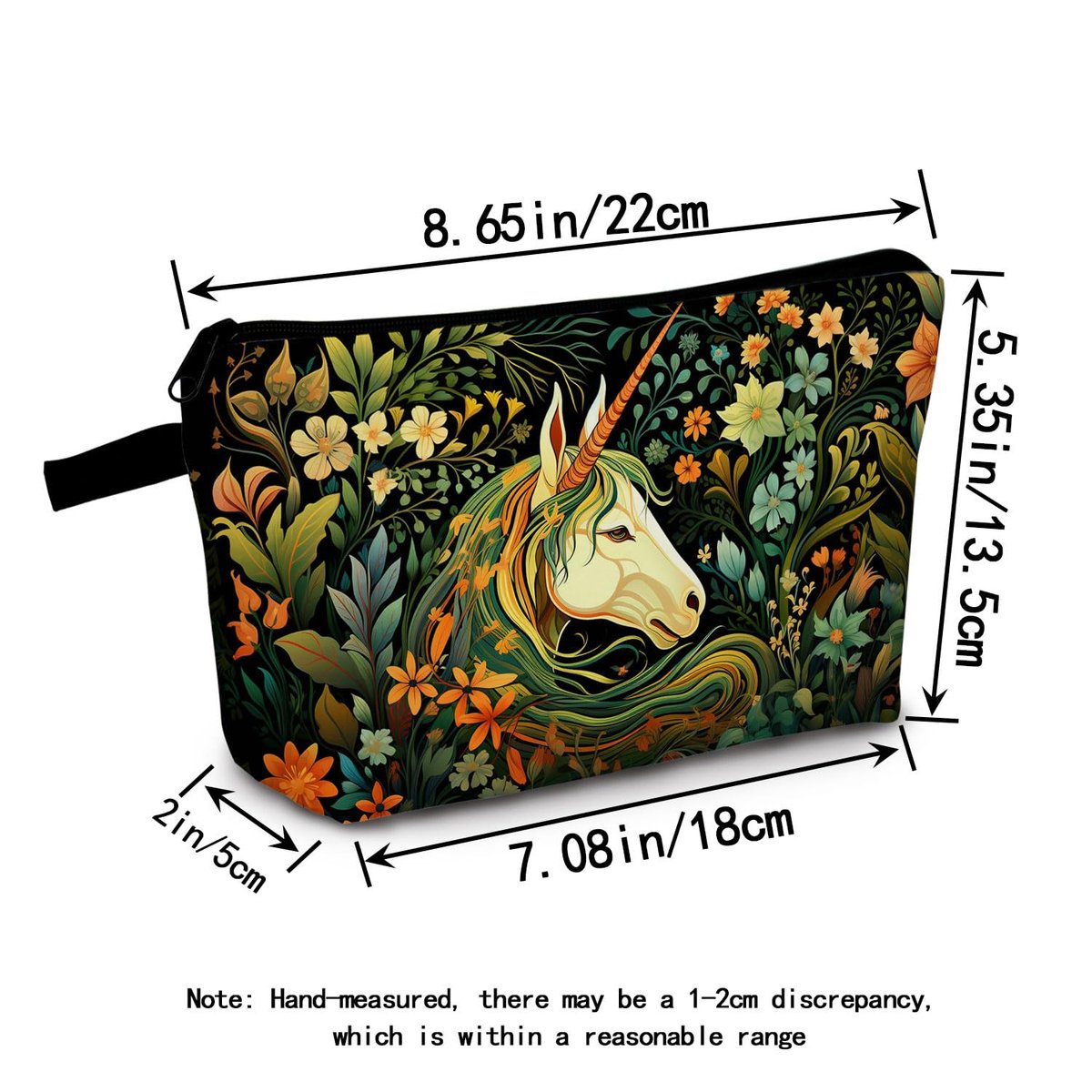 MoCaliduccious Enchanting Unicorn Print Makeup Bag - Large Travel Cosmetic Pouch for Women, Dreamy Gift for Her - görsel 3