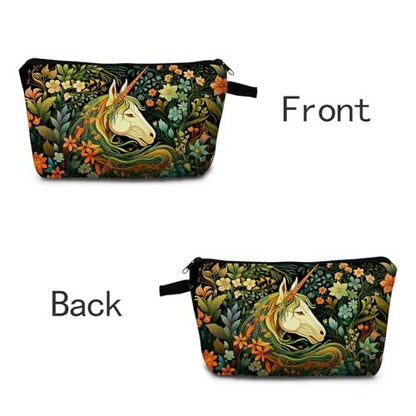 MoCaliduccious Enchanting Unicorn Print Makeup Bag - Large Travel Cosmetic Pouch for Women, Dreamy Gift for Her