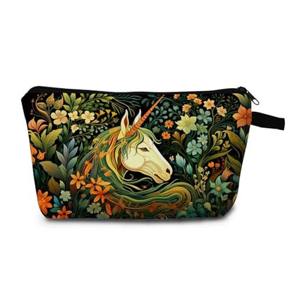 MoCaliduccious Enchanting Unicorn Print Makeup Bag - Large Travel Cosmetic Pouch for Women, Dreamy Gift for Her