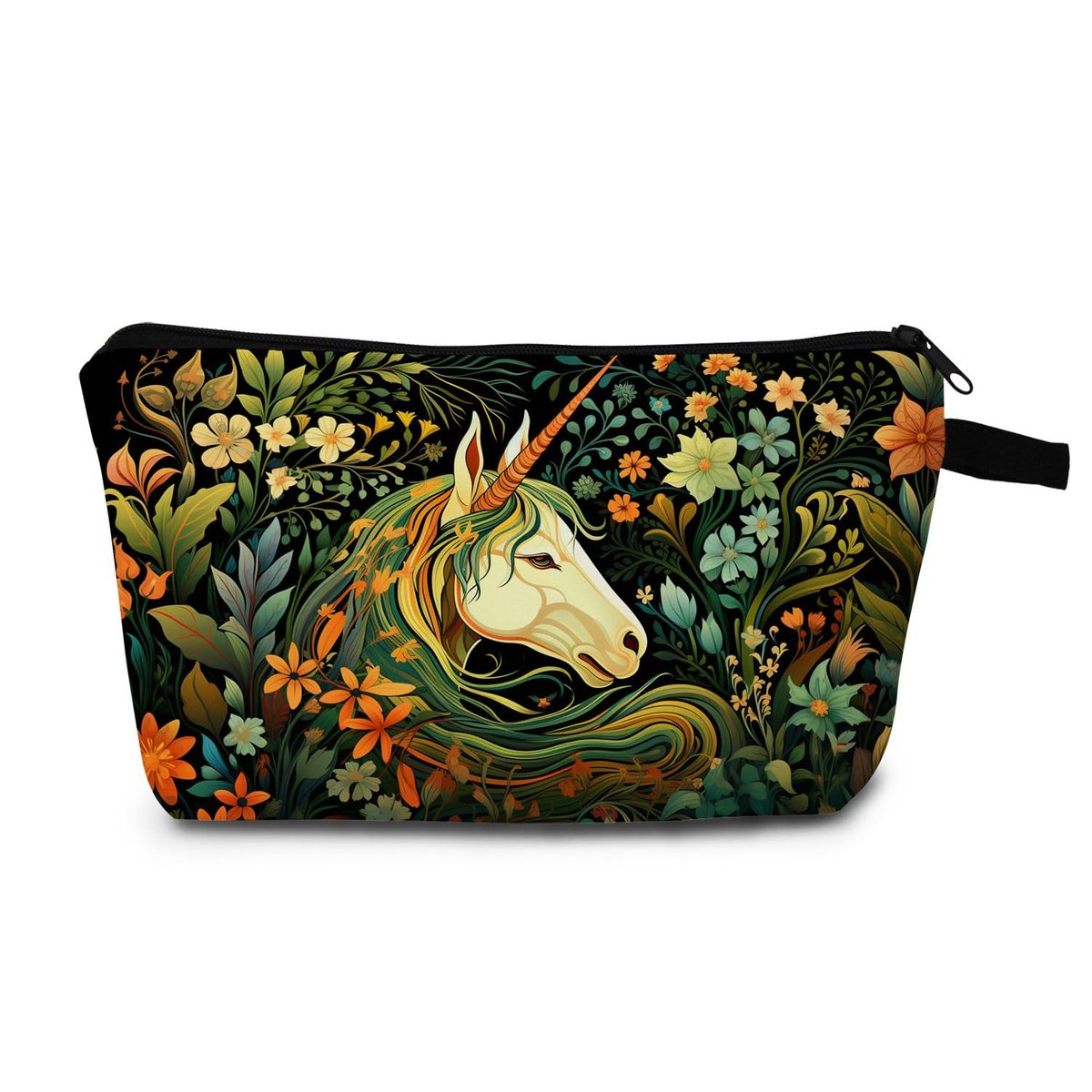 MoCaliduccious Enchanting Unicorn Print Makeup Bag - Large Travel Cosmetic Pouch for Women, Dreamy Gift for Her - görsel 1