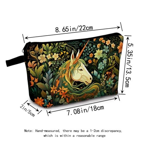 MoCaliduccious Enchanting Unicorn Print Makeup Bag - Large Travel Cosmetic Pouch for Women, Dreamy Gift for Her - görsel 4