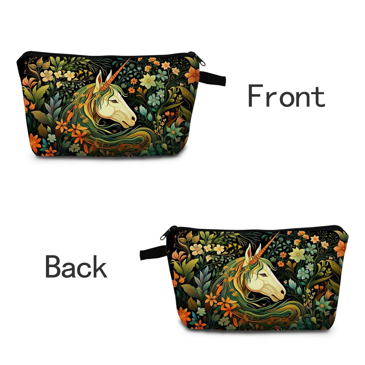 MoCaliduccious Enchanting Unicorn Print Makeup Bag - Large Travel Cosmetic Pouch for Women, Dreamy Gift for Her - görsel 9