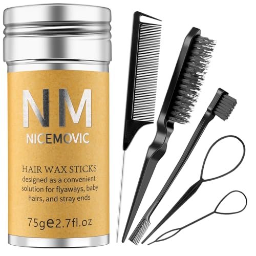 Hair Wax Stick Set for Flyaways – Stocking Stuffers for Women & Kids, Hair Slick Stick Styling Tools for Baby Hairs, Black - görsel 2