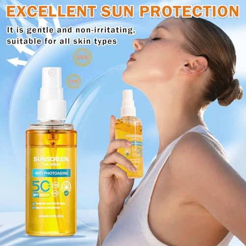 QIUFSSE Sunscreen Oil SPF 50 Body Sunscreen Spray – Hydrating Glow Mist, Lightweight & Refreshing for All Skin Types - görsel 14