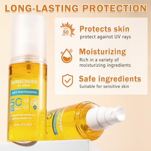 QIUFSSE Sunscreen Oil SPF 50 Body Sunscreen Spray – Hydrating Glow Mist, Lightweight & Refreshing for All Skin Types - görsel 8
