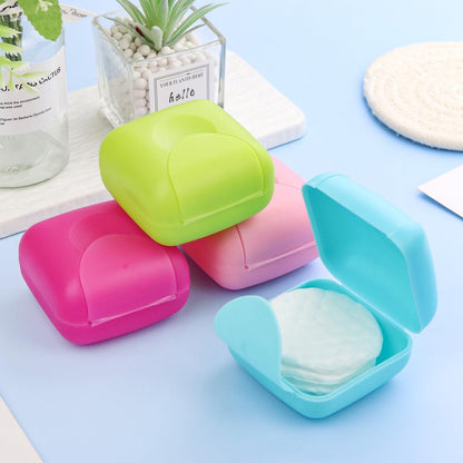 Etenpo Cosmetic Cotton Pad Holder 4-Pack – Portable Sealed Plastic Square Container for Makeup Remover Pads, Cotton Balls & Beads (4 Colors)