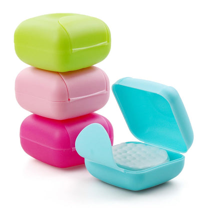 Etenpo Cosmetic Cotton Pad Holder 4-Pack – Portable Sealed Plastic Square Container for Makeup Remover Pads, Cotton Balls & Beads (4 Colors)