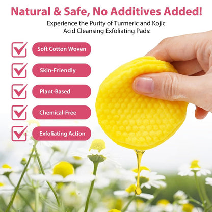 Turmeric Cleansing Pads with Kojic Acid – Balance Skin Oil and Water, 40 Count