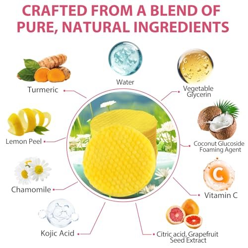 A r b c r n Turmeric Cleansing Pads with Kojic Acid - 80 Count for Acne Scars, Firming Skin, Deep Clean Pores - görsel 7