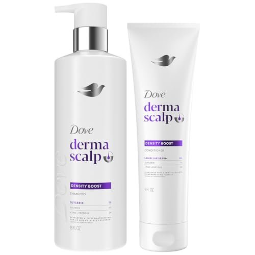 Dove Derma Scalp Thickening Shampoo and Conditioner – Density Boost with Niacinamide, Glycerin, Zinc & Peptides, 9.25 Fl Oz (Pack of 2) Avelisse