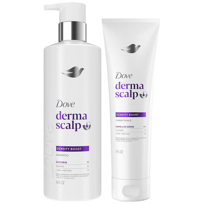 Dove Derma Scalp Thickening Shampoo and Conditioner – Density Boost with Niacinamide, Glycerin, Zinc & Peptides, 9.25 Fl Oz (Pack of 2) Avelisse
