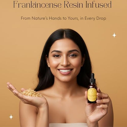 Frankincense Resin Infused Organic Black Seed, Castor & Jojoba Oils Face Anti-Aging Serum - Cold Pressed Natural Skincare Moisturizer for Glowing Skin, 1 Fl Oz Avelisse