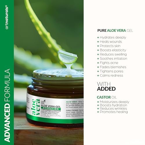 Artnaturals Aloe Vera Gel Set - JUMBO 20oz - Sunburn Relief & Hydration for Face, Body, Scalp & Hair - Calming Moisturizer After Sun Exposure - Freshly Harvested within 12 Hours - görsel 8