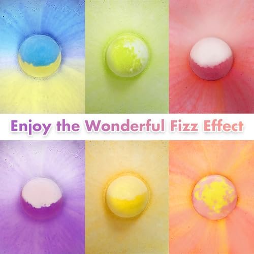 Unicorn Bath Bombs with Surprise Inside for Kids Girls - 6 Pack Natural Bubble Bath Set with Jewelry, Moisturizing Fun for Ages 4-8, Birthday Christmas Easter Gifts Avelisse