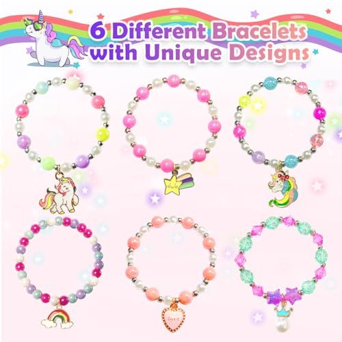 Unicorn Bath Bombs with Surprise Inside for Kids Girls - 6 Pack Natural Bubble Bath Set with Jewelry, Moisturizing Fun for Ages 4-8, Birthday Christmas Easter Gifts Avelisse