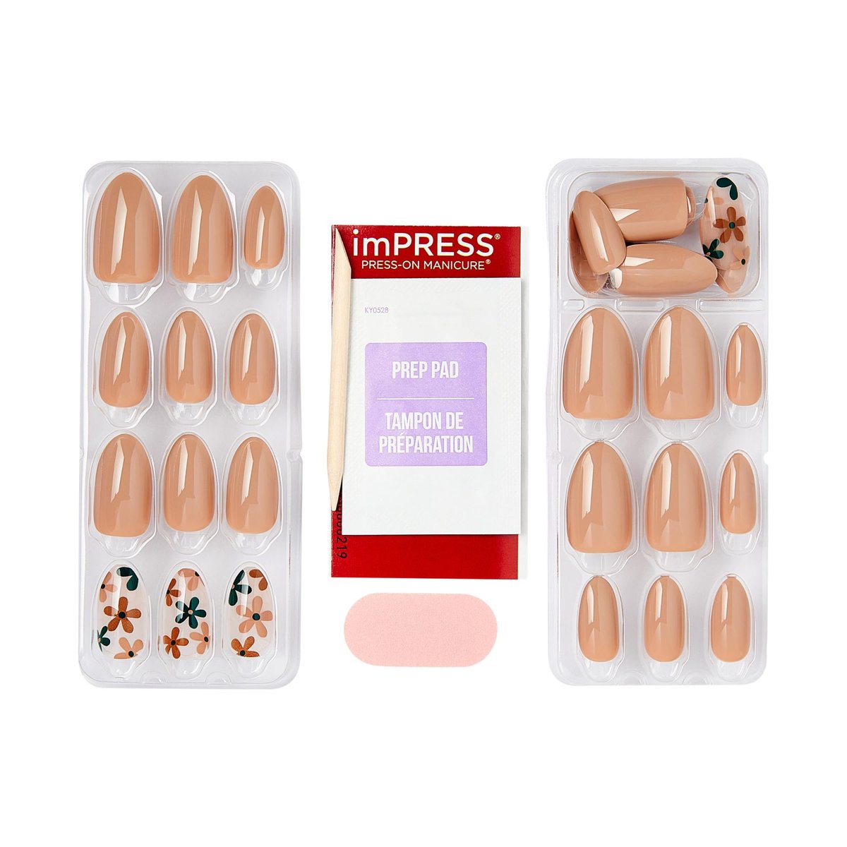 imPRESS Kiss Impress No Glue Mani Press On Nails - 'As It Was' Design, Beige, Medium, Almond Shape (30 Nails + Tools) - görsel 7