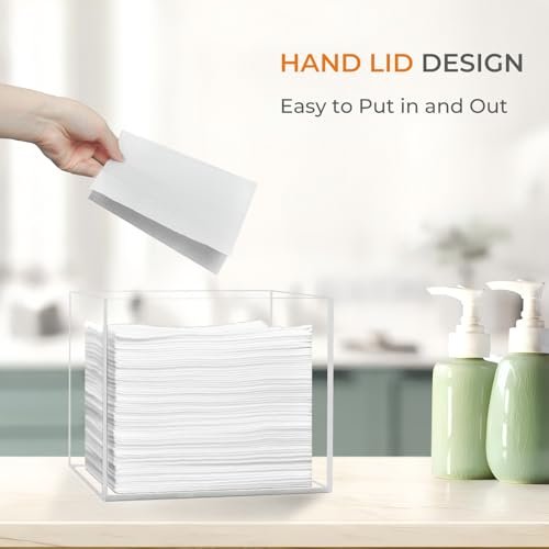 Rolheit Disposable Face Towel Holder - Acrylic Face Towelettes Storage Box for Facial Towels, Makeup Remover Cloth Organizer Avelisse