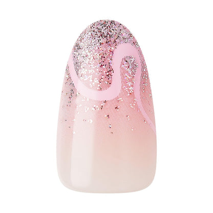imPRESS Kiss Impress No Glue Mani Press On Nails - Wild Venus Pink Medium Almond 30 Nails with Prep Pad, Stick, File