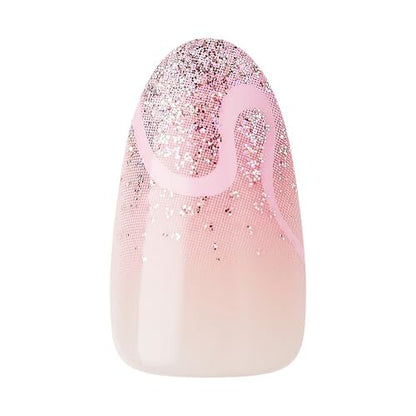 imPRESS Kiss Impress No Glue Mani Press On Nails - Wild Venus Pink Medium Almond 30 Nails with Prep Pad, Stick, File