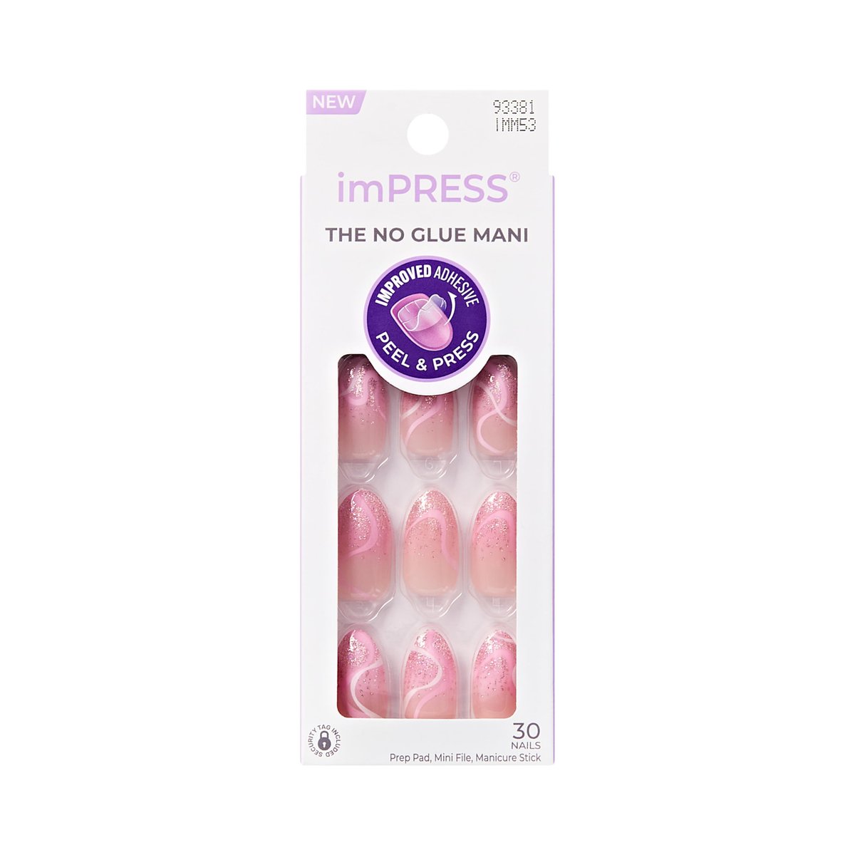 imPRESS Kiss Impress No Glue Mani Press On Nails - Wild Venus Pink Medium Almond 30 Nails with Prep Pad, Stick, File - görsel 2