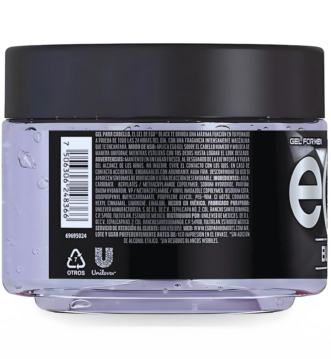 Gel eGo Black 450ml - Irresistible Fragrance Hair Styling Gel for Men, Clear Hold - görsel 9