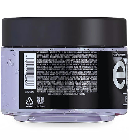 Gel eGo Black 450ml - Irresistible Fragrance Hair Styling Gel for Men, Clear Hold