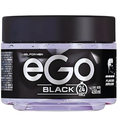 Gel eGo Black 450ml - Irresistible Fragrance Hair Styling Gel for Men, Clear Hold