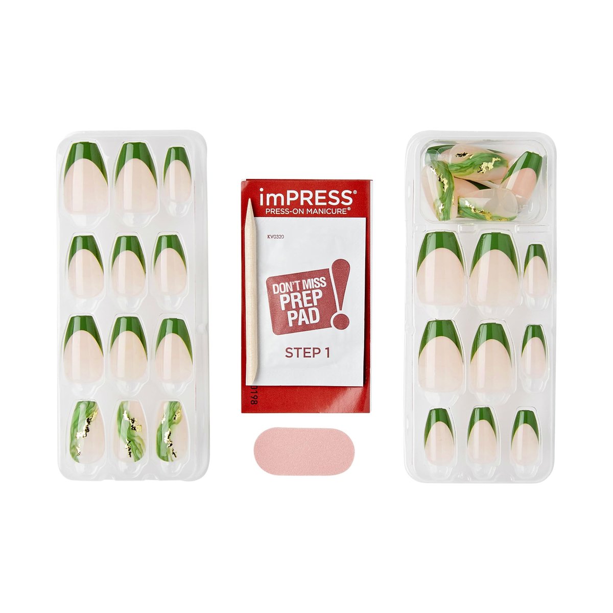 Kiss imPRESS No Glue Mani Press On Nails - Ballerina Green Medium - 30 Nails with Prep Pad & Tools - görsel 8