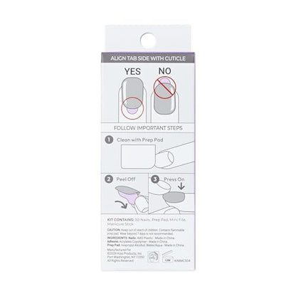 Kiss imPRESS No Glue Mani Press On Nails - Ballerina Green Medium - 30 Nails with Prep Pad & Tools