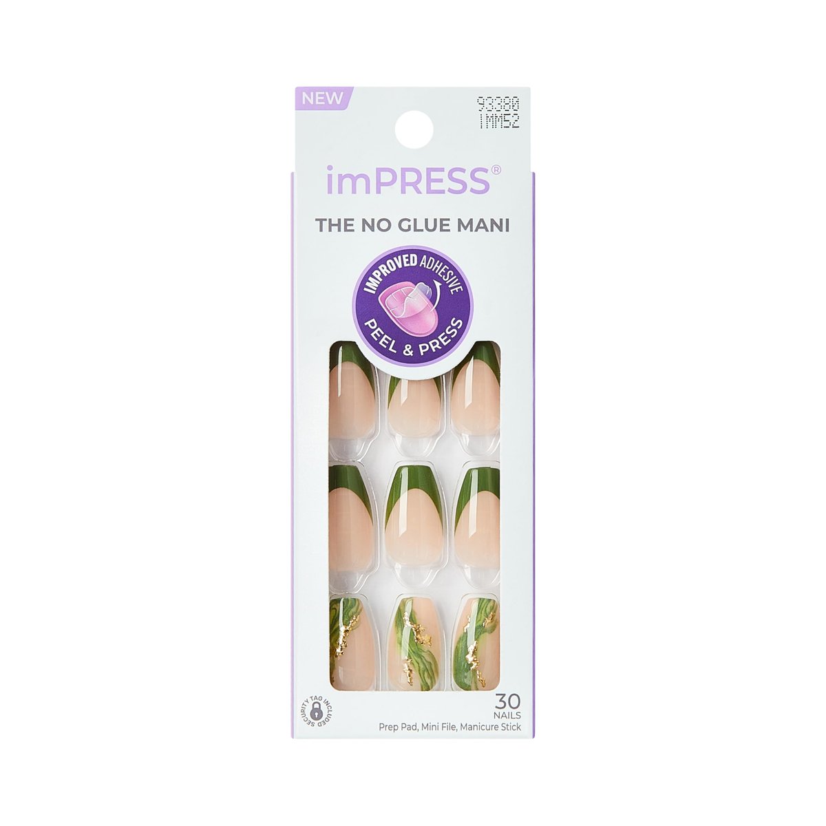 Kiss imPRESS No Glue Mani Press On Nails - Ballerina Green Medium - 30 Nails with Prep Pad & Tools - görsel 2