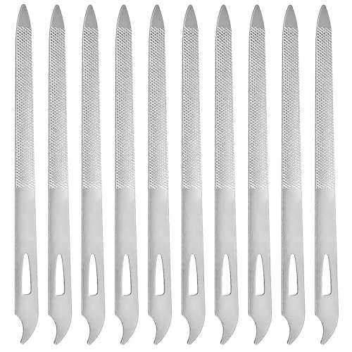 10-Pack Stainless Steel Metal Nail Files for Natural Nails - Thin, Durable, Double-Sided Manicure and Pedicure Tools - görsel 2