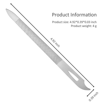 10-Pack Stainless Steel Metal Nail Files for Natural Nails - Thin, Durable, Double-Sided Manicure and Pedicure Tools